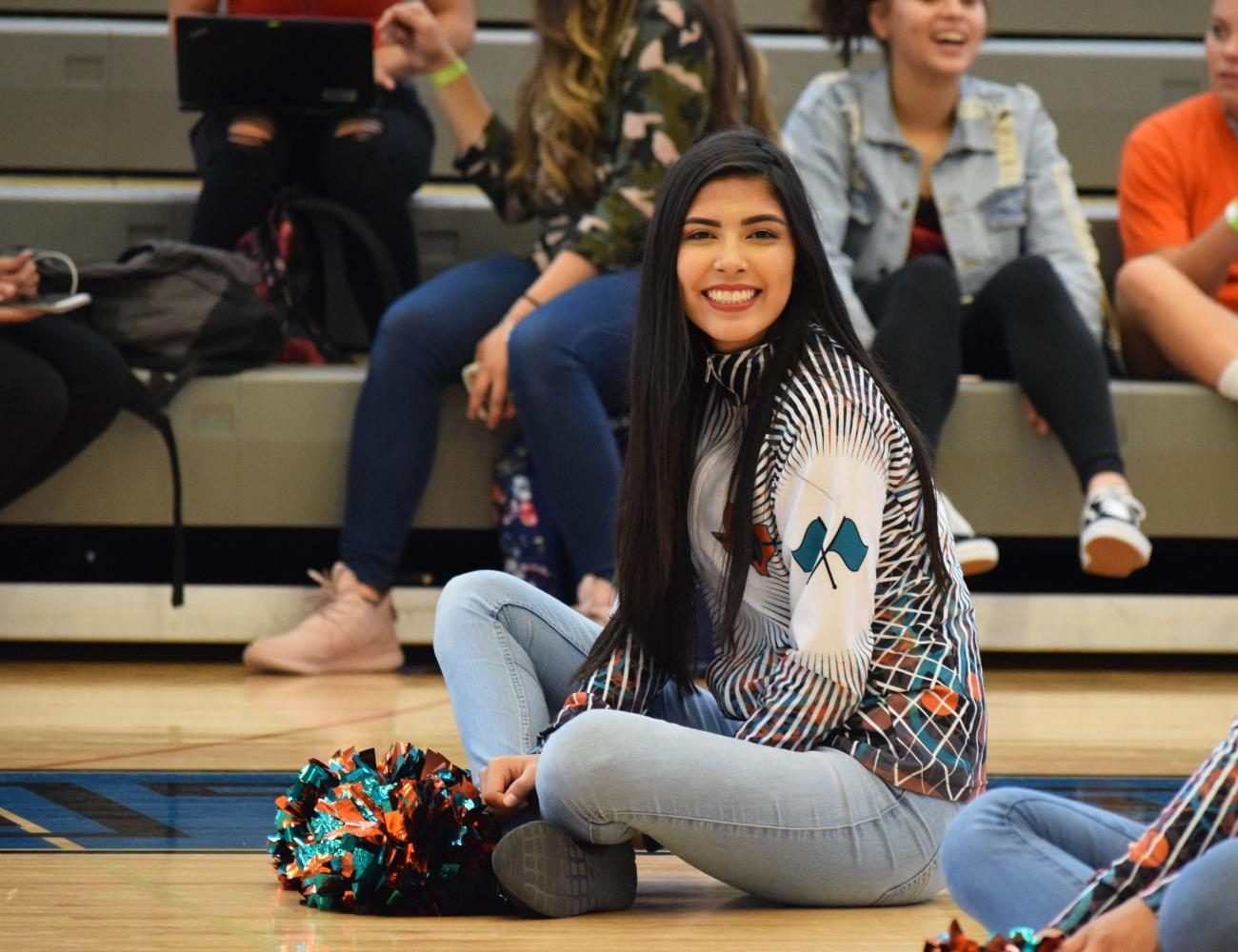 Senior Audrey Gonzales is ready to start the pep rally Aug. 14.