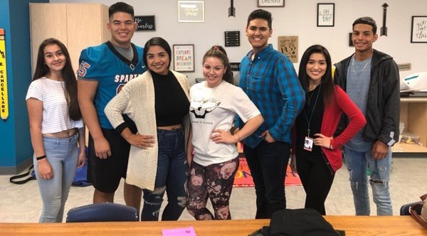 Pebble Hills High School homecoming court. (Left to Right) Mia Aguire, Gerry Sosa, Tabitha Melendez, Samantha Ortiz, Miguel Pacheco, Jamyle Lozano, and Troy Romo
Photo by, Emily Cancellare